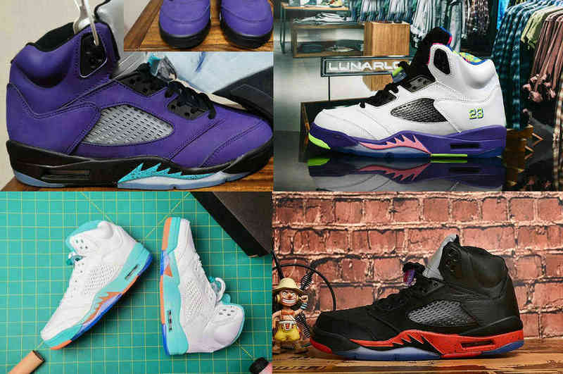 

5 Retro Alternate Bel-air Men/women/kids Sports Shoes 5s Grape Ice Emerald Black Youth Sneakers v Satin Bred Red Sliver