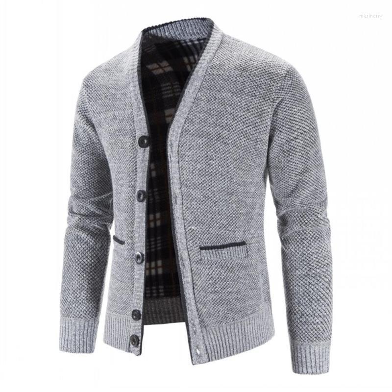 

Men's Sweaters 2022 Sweater Winter Button Knitted Cardigan Jacket V Neck Cotton Casual Slim Fit Thicken Warmer Coat Outwear Mari22, Coffee