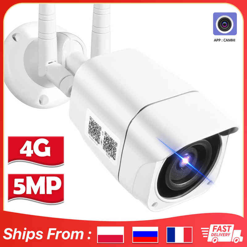 

4G SIM Card IP Camera 1080P 5MP HD Wireless WIFI Outdoor Security Bullet Camera CCTV Metal P2P Onvif Two Way Audio Camhi AA220315