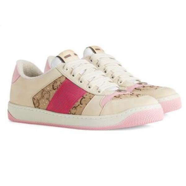 

Lovelight Screener sneakers crystal ladies sneaker shoes Webbing Sneakers Designer Stripe Fashion Dirty Leather Lace-up Tennis Shoe Fabric for women ad8