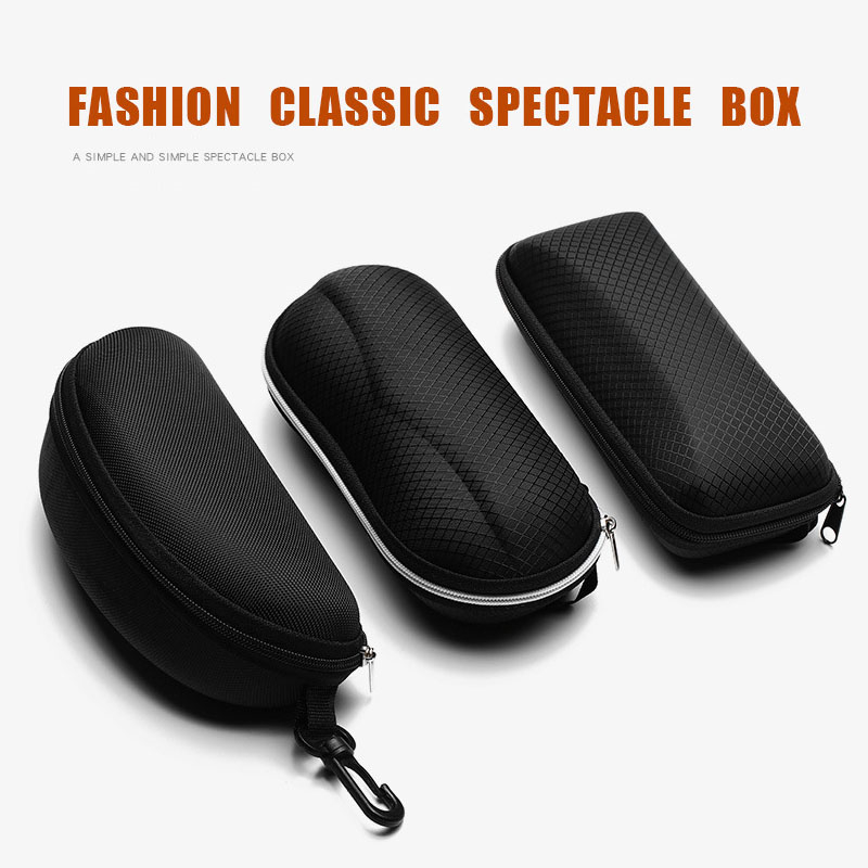 

Men and Women Protective Glasses Cases Sunglasses Travel Glasses Bag Black Portable Accessories Zipper Box Fiber Case