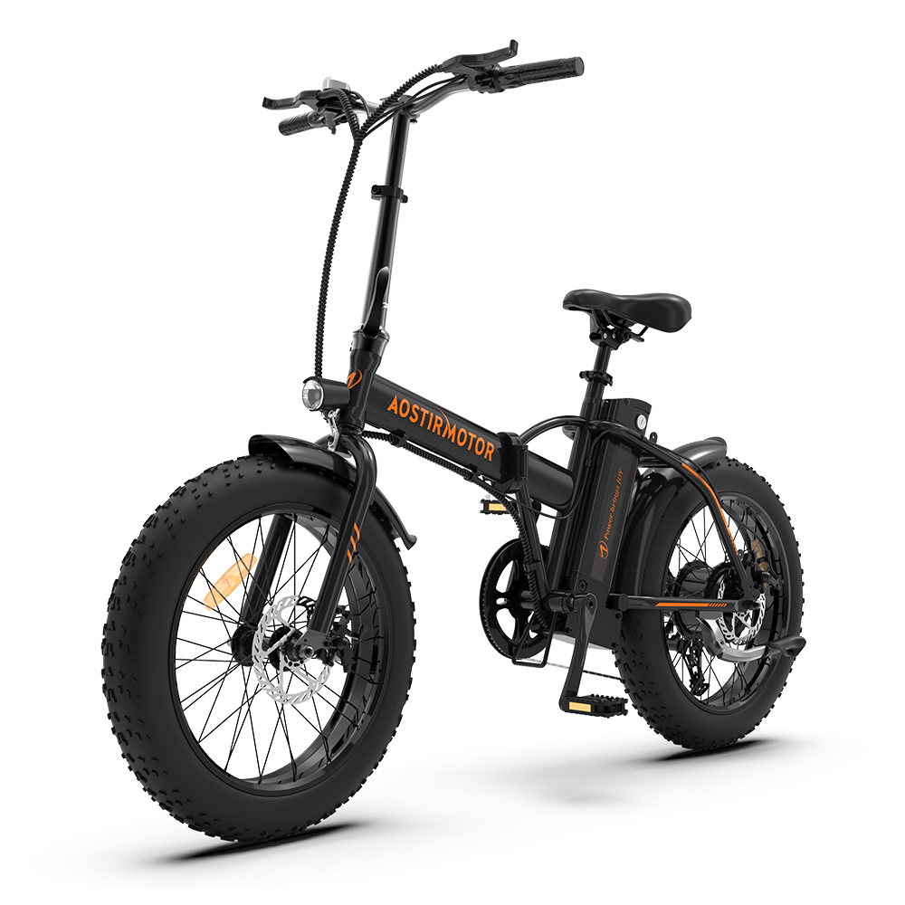 

AOSTIRMOTOR A20 Folding Electric Bicycle 500W Motor 20" Fat Tire With 36V/13Ah Li-Battery, Black