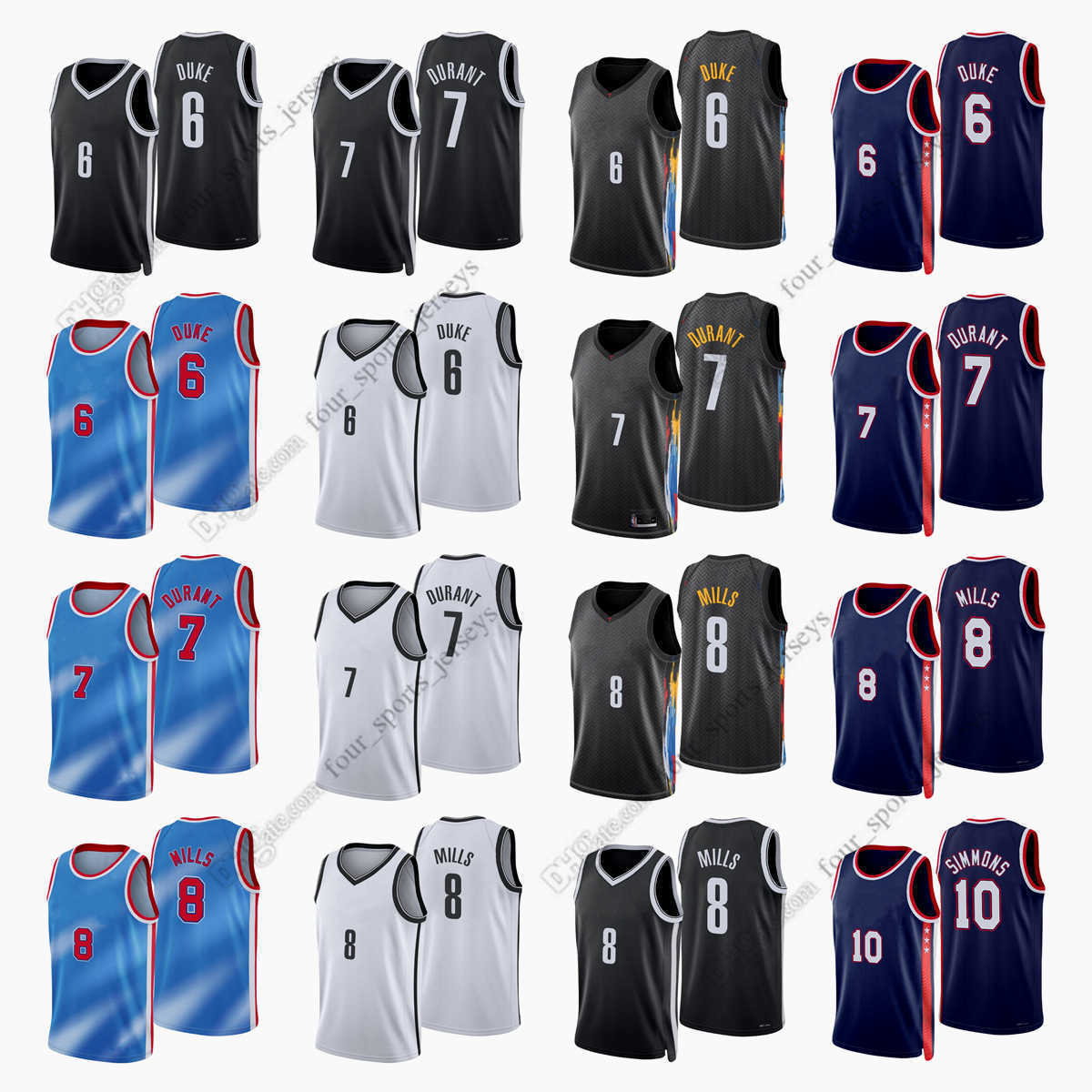 

Printed 2022 New City Basketball Jerseys 6 David Duke 7 Kevin Durant 8 Patty Mills 10 Ben Simmons