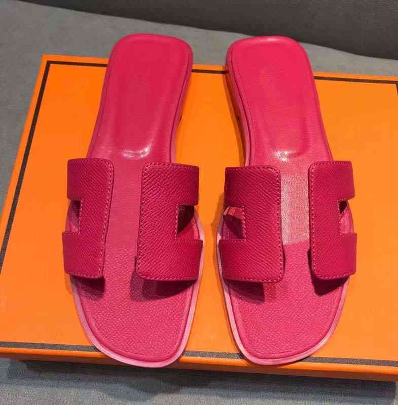 

Herme Slipper Fashion Women Classics Slipper Sandals Slides Summer Sexy Real Leather Platform Flats Shoes Ladies Beach Slippers Home011 30, #1