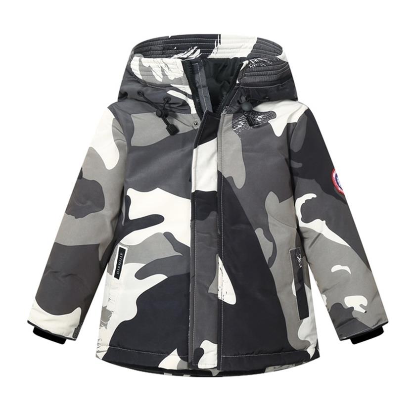 

Winter Children Down Jacket Boys Girls Overcoat Thick Fashion Outdoor Parkas Teenagers Kids Baby Clothing Coats 3-12y 211230319S, Khaki