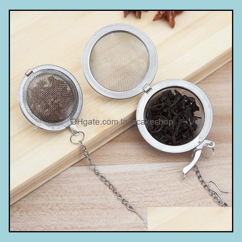 

100Pcs Teaware Stainless Steel Mesh Tea Ball Infuser Strainer Sphere Locking Spice Tea-Filter Filtration Herbal Cup Drink Tools Drop Deliver