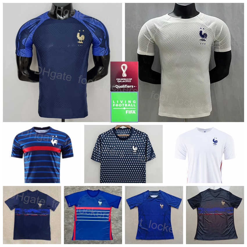 

French 2022 Qatar World Cup KIMPEMBE Soccer Jerseys COMAN BEN YEDDER DIGNE RABIOT LUCAS LLORIS 4 Raphael Varane 19 Karim Benzema Football Shirt Kits Size -XXL FaGuo, With patch