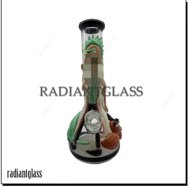 

12.5" VINTAGE cartoonstyle heady glass bong unique design hookah handblown 3D bongs with perc 14.4 female joint downstems smkoing pipes