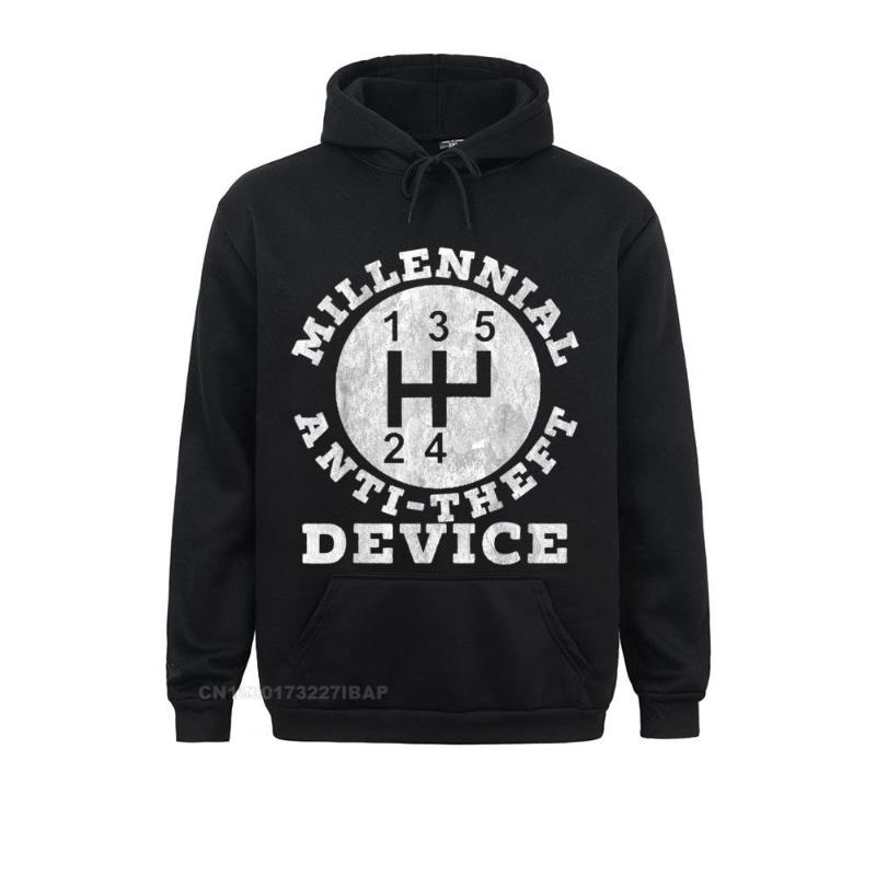 

Men' Hoodies & Sweatshirts Vintage Funny Racing Shirt Millennial Anti-Theft Device Fashionable Brand Mens Printed On Clothes, Black