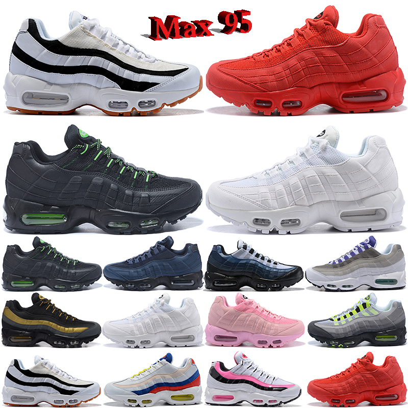 

MAX 95 Running shoes Man Woman Sneakers Trainers Leisure shoes Neon Black and Green Ultramarine What The Silver White Solar Red Pink Suede Size 36-45, Clean white and black 36-40