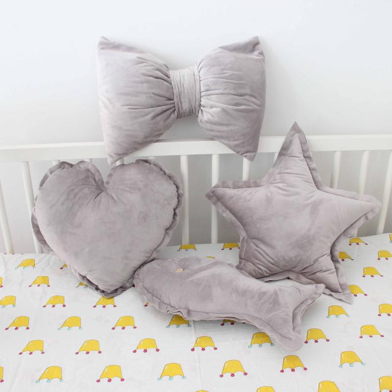 

Cushion/Decorative Pillow Bow Pillows Sofa Cushion Removable Washable INS Short Plush Baby Bed Room And Home Decoration Birthday Gift Sweet, Gray fish