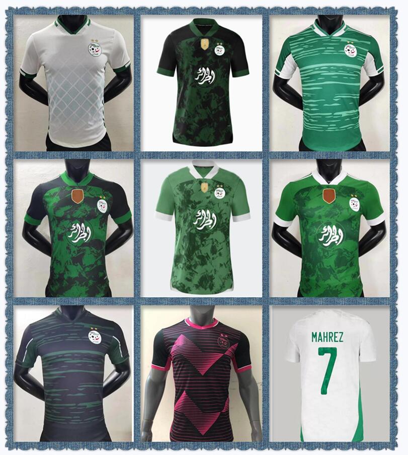 

2021 2022 Algeria MAHREZ Soccer Jerseys 20 21 ATAL FEGHOULI SLIMANI BRAHIMI BENNACER Football Shirts Maillot de Foot Uniforms men + kids kit, Player version