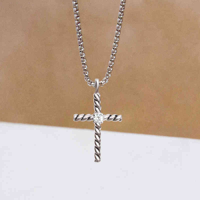 

Jewelry Zircon Cross Necklaces For Women Men Chain Necklace Charm Inlaid Imitation Pendant Punk Fashion Design Ladies Anniversary Valentine's Day Gift