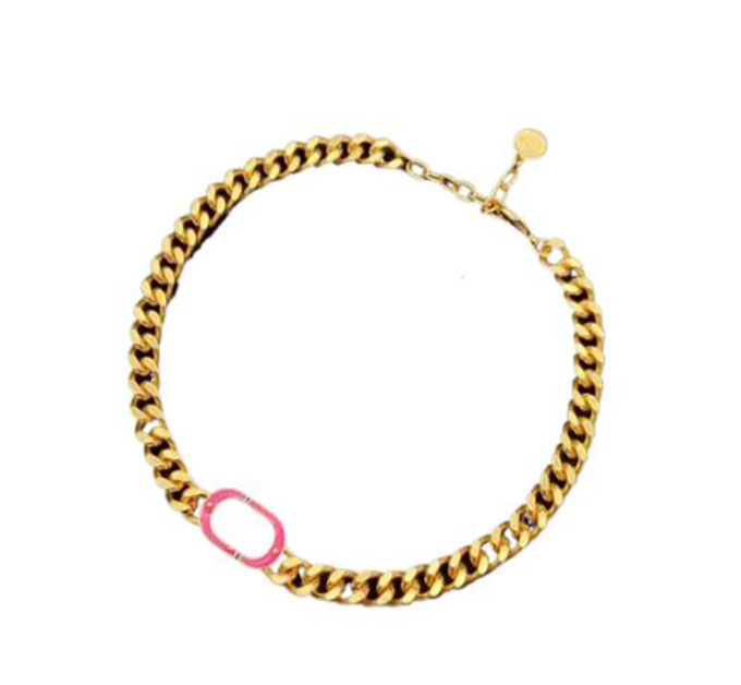 

Fashion pink Chains Necklaces Chokers bijoux chains for lady womens Party Wedding Lovers gift jewelry With BOX