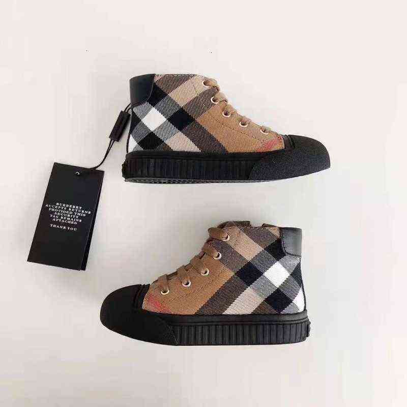 

Autumn and winter children's Plaid canvas shoes girls' B family boys' and girls' casual board, Black