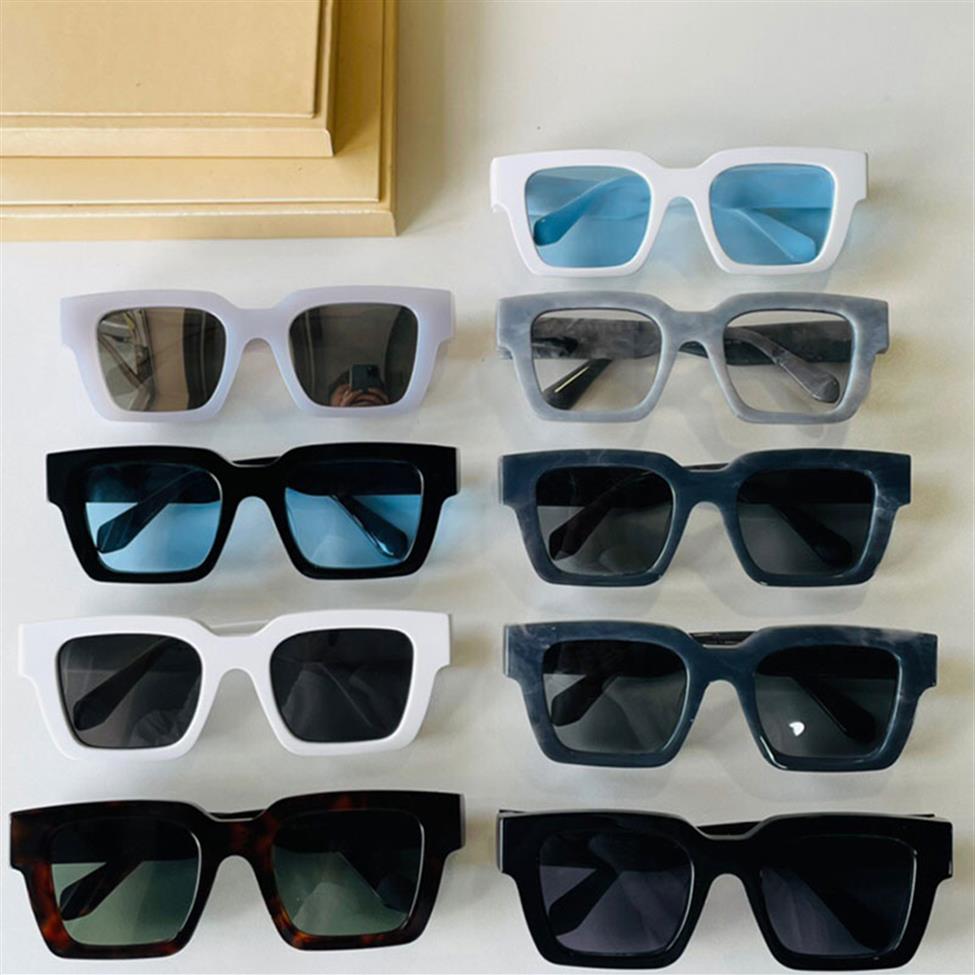 

OFF sunglasses OMRI012 mens square letter frame luxury black outdoor driving eyeglasses anti-ultraviolet temple with arrow travel 250y