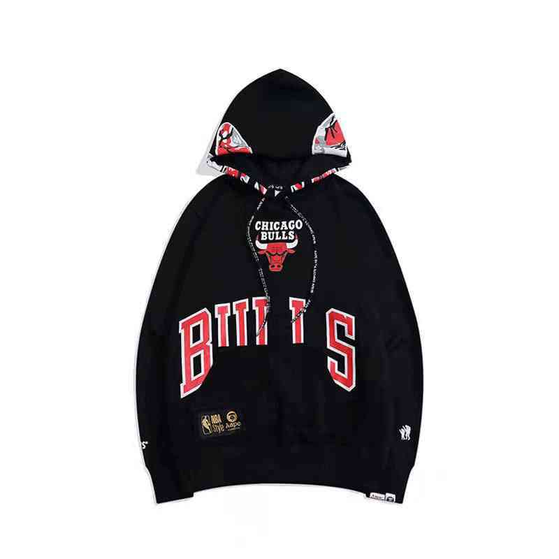 

Designer Luxury Autumn And Winter Apes Hip Hop Shark Sweater Camouflage Hoodie Red Bison Printing Men And Women Loose Casual Hooded Coat 22ss