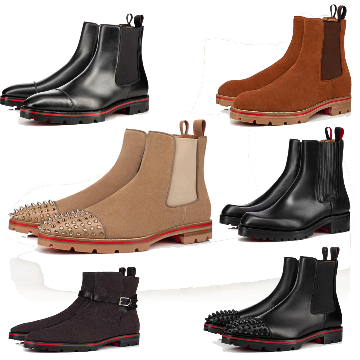 

High Quality Red Men Boot Designer Martin Fashion Booties Suede Calfskin reds sole Motorcycle ankle for mens shoes