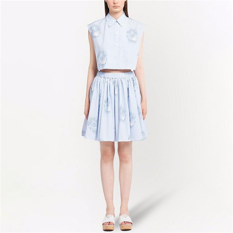 

Women' Blouses & Shirts Big Name Summer Poplin Striped Print Lapel Single Breasted Sleeveless Shirt 2022 Women' Fashion Casual Short V, Photo color