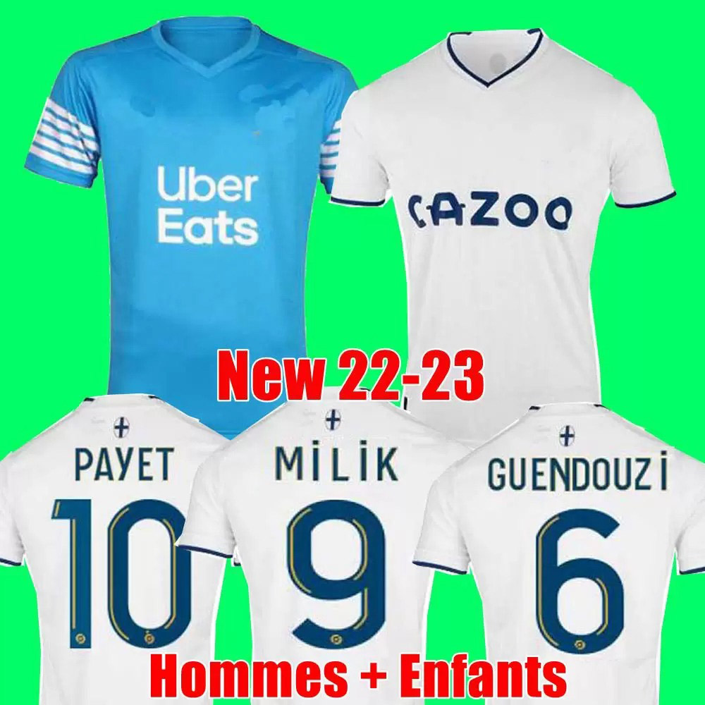 

CUISANCE soccer jersey 22 23 maillot foot GERSON GUENDOUZI BENEDETTO KONRAD KAMARA PAYET SALIBA 4th marseilles 2022 2023 men kids kit set football shirt, Kids 22-23 home