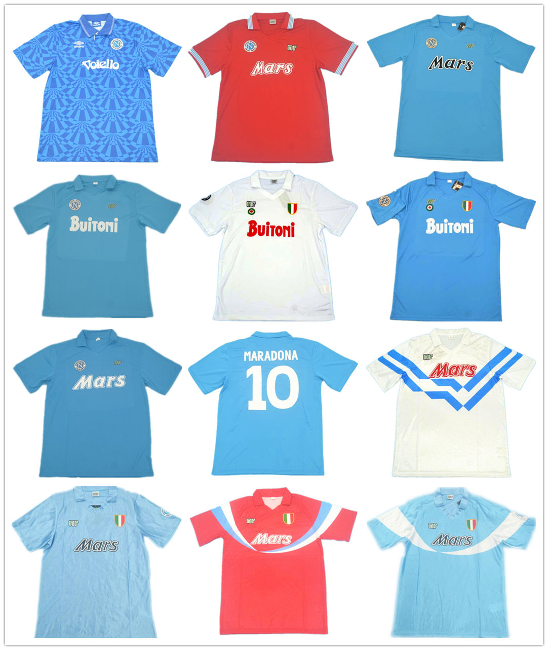 

Napoles 1986 87 88 89 90 91 93 SOCCER JERSEYS Retro maillot classic vintage camisetas football shirts Uniforms men home away 10# MARADONA, 88-89 white away