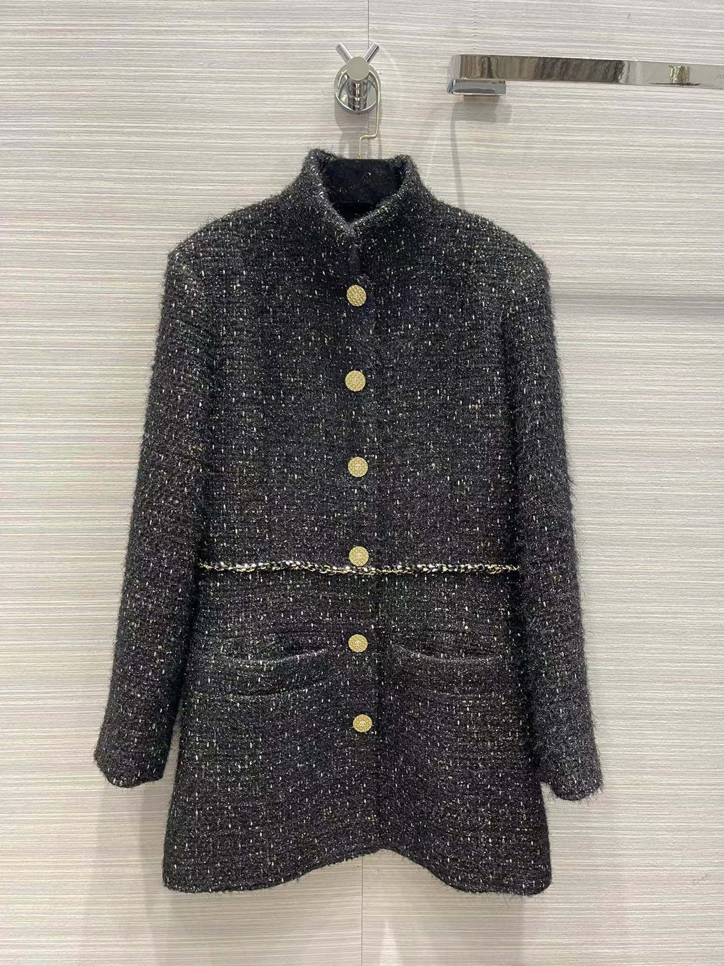 

Milan Runway Jackets 2022 Autumn Stand Collar Long Sleeve Panelled Women' Designer Coats Brand Same Style Outerwear 0729-7, Picture color