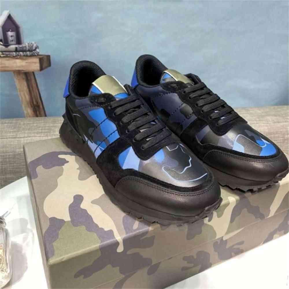 

Top Quality Womens Mens studded Leather Suede Shoes Camo Camouflage Sneakers Studded Rockrunner Casual Trainers Valentinoe''Valentinoity Xlc, Chocolate