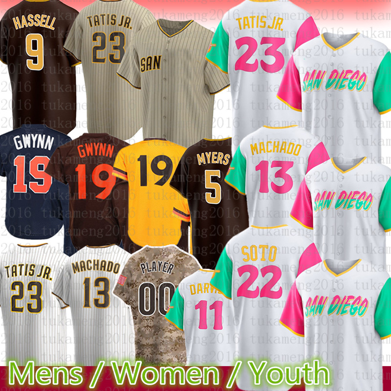

Mens Women Fernando Tatis Jr. Baseball Jersey Juan Soto Padres Manny Machado Tony Gwynn Wil Myers Yu Darvish Jake Cronenworth Trevor Hoffman Trent Grisham Eric Hosmer, Mens(jiaoshi)