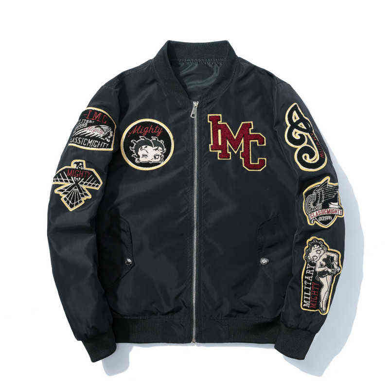 Hiver Bomber Veste Hommes Broderie Badge Hommes Veste Hip Hop Épais Jeunesse Mode Moto Baseball Vestes Streetwear Automne T220816
