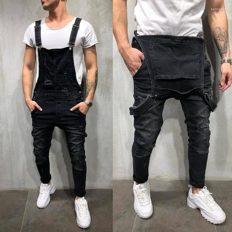 

Men' Jeans Work Jumpsuit Wash Pocket Broken Men' Casual Pants Trousers Overall Suspender Rn130273Men' Bert22, Blue