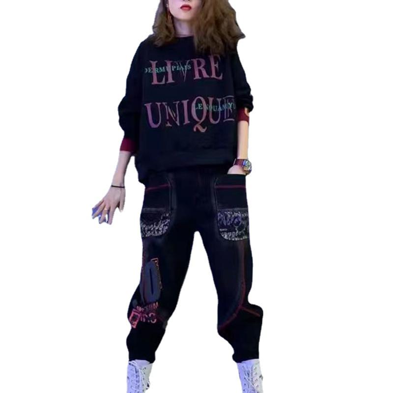 

Women's Two Piece Pants Cotton Women's Top Black Sets Long Sleeve Casual Suit Oversized Clothing Summer Shirts Outfits XC188Women's