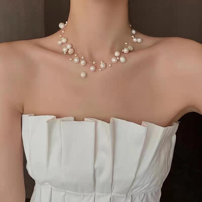 

Chokers Multi-Layer Necklace For Women 2022 Elegant Pearl Choker Statement Charm Beads Chain Pendants Goth Wedding Jewelry GiftChokers