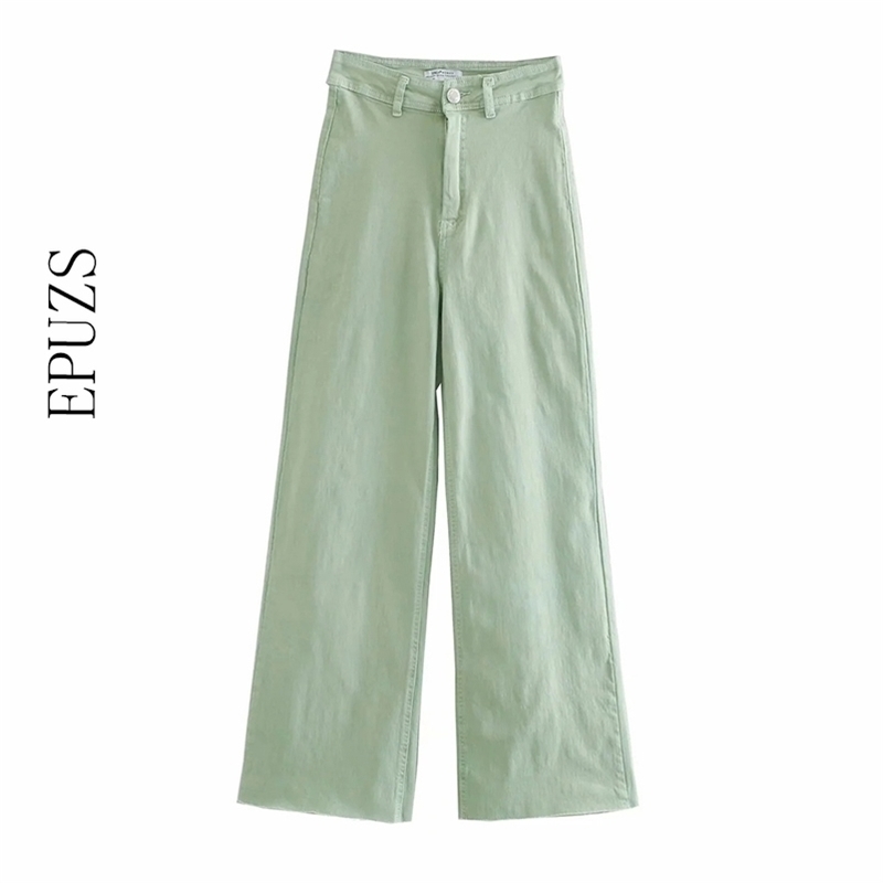 

Woman High Waist Jeans Vintage Casual Zipper Loose Full Length Wide Leg Denim Pants Female Autumn Green Streetwear 210521, Purple