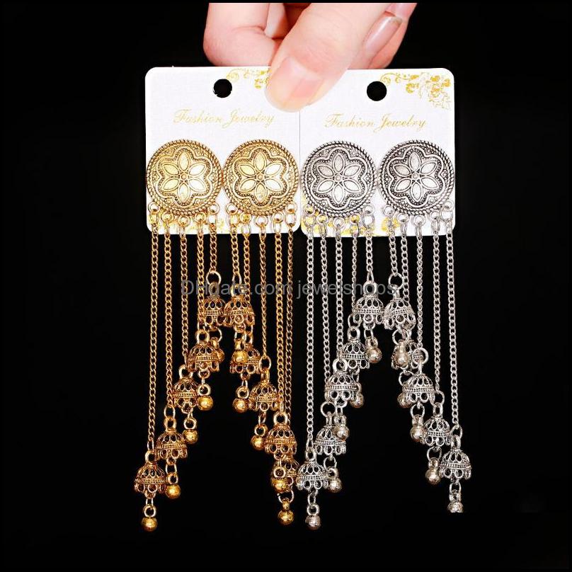 

Long Tassel Chain Earring Dangle Bell Jhumka Earrings For Women Gypsy Layered Ear Rings Piercing Aesthetic Pendientes Beads 2021 Drop Deli