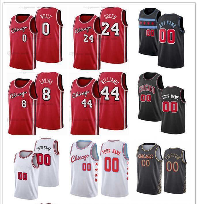 

''nba''Jerseys75th Men Women Youth Chicago''Bulls''24 Javonte Green 0 Coby White 44 Patrick Williams 21 Matt Thomas Custom Basketball, Color