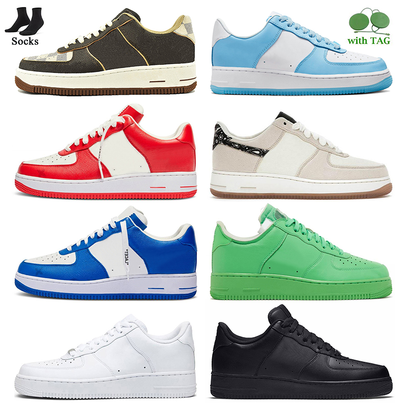 Fashion Women Mens Designer Casual Shoes 1 Low Platform Sneakers With Socks 2022 Offs White Printing Brown Comet Red Gym Gree Team Royal Nail Art