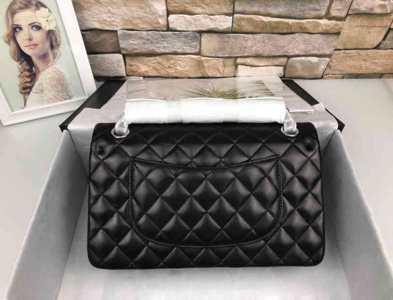 

2022 Fashion Women Bag Caviar Genuine Leather Shoulder Luxury Brand Designer Design Classic Handbag Quilted FlapChain, Dark blue gold