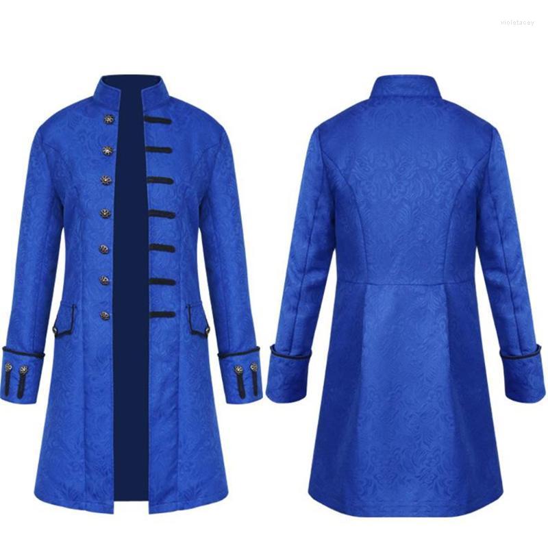 

Men' Wool & Blends Men Steampunk Trench Coat / Shirt Vintage Prince Overcoat Medieval Renaissance Jacket Victorian Edwardian Cosplay Costum, Red