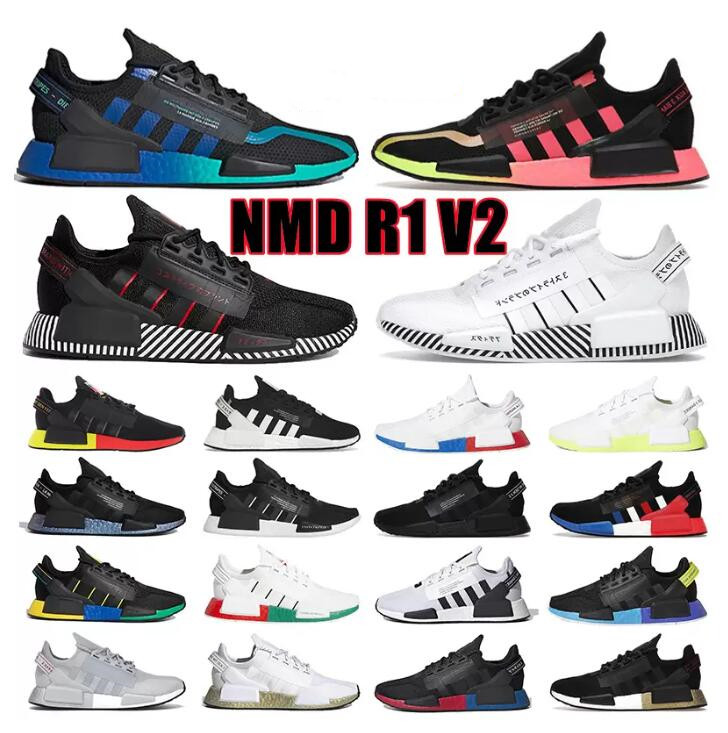 

Top Quality dazzle camo Nmd R1 V2 men women casual shoes white speckled core black gradient neon aqua tones mexico city munich olive oreo Japan white sports sneakers, Please contact us
