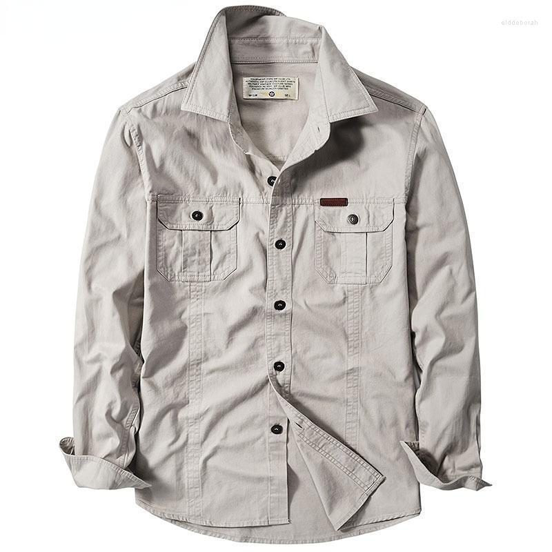 

Men's Dress Shirts Shirt Spring Oxford Men's Military Cardigan 2022 Fashion Oversized Mens Long Sleeves Casual Cotton LiningMen's Eldd22, Khaki