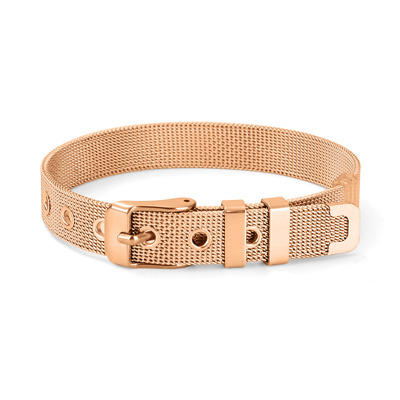 Wholesale Fashion Simple Milan Bangle Titanium Steel Mesh Strap Adjustable Bracelet-image-794135220