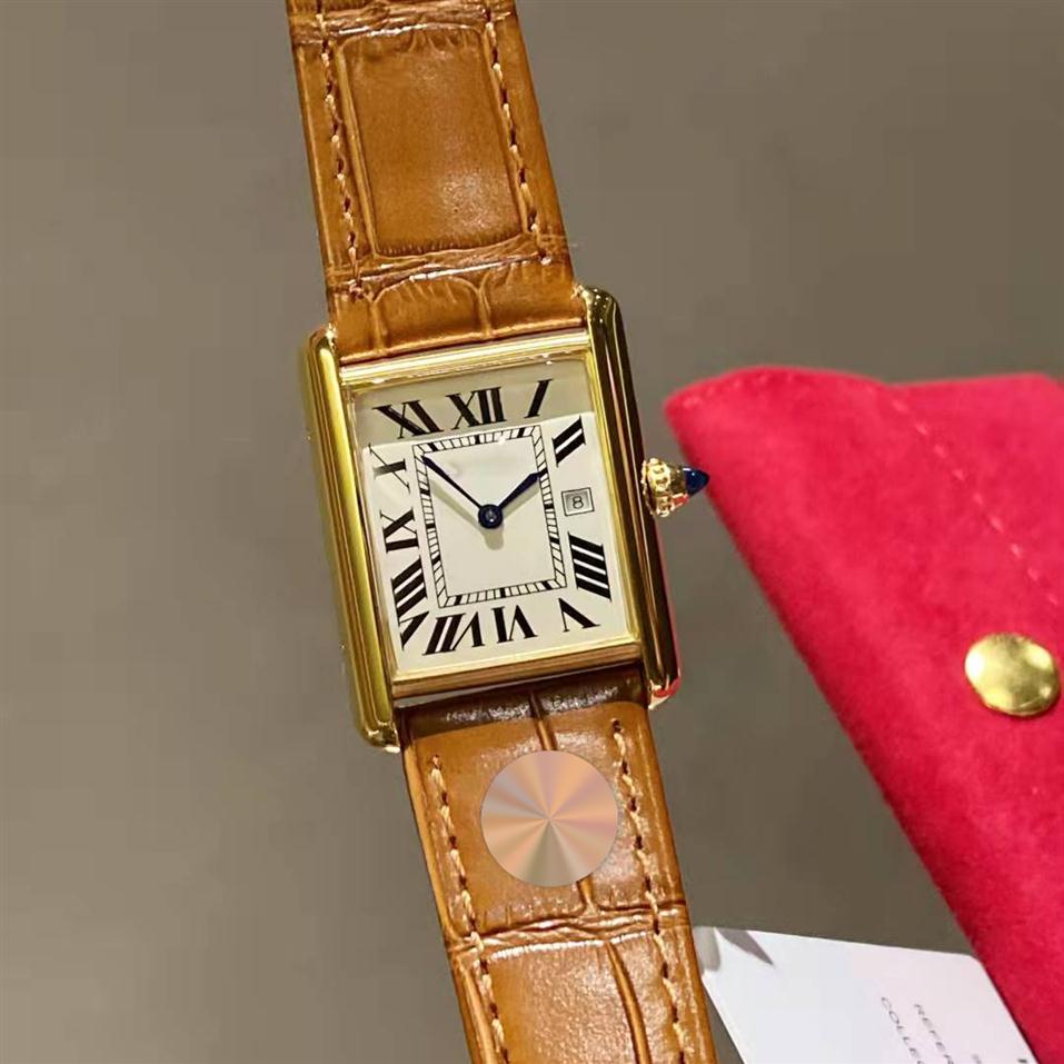 

men quartz tank women luxury waterproof watch aaa quality V3 ladies wristwatch 26mm217f
