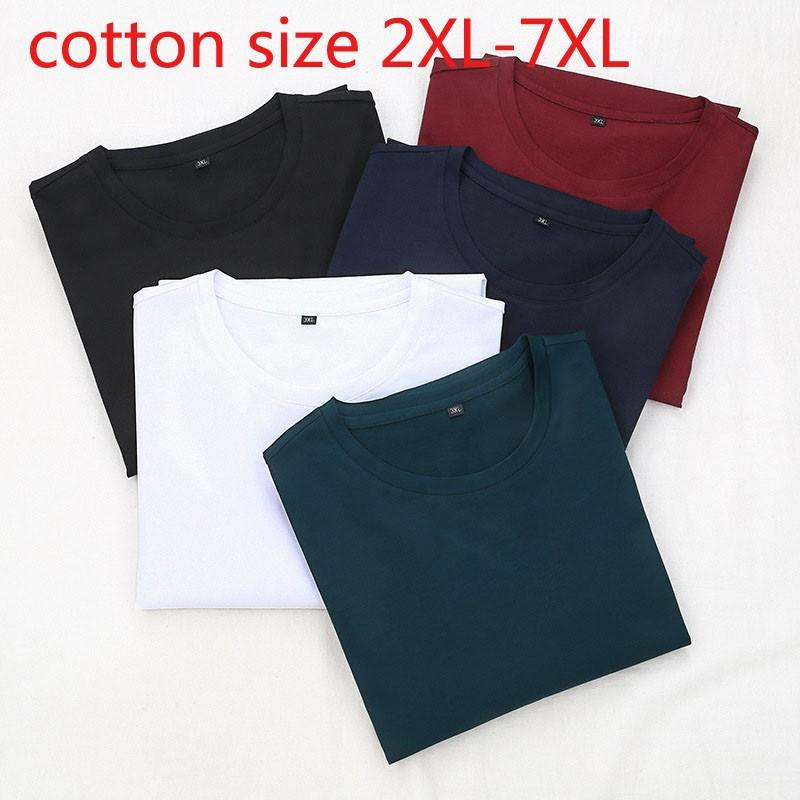 

Men's T-Shirts Arrival Fashion High Quality Summer Short Sleeve Men Extra Large Loose Cotton O-neck Knitted Casual Tshirt Plus Size 2XL-7XL