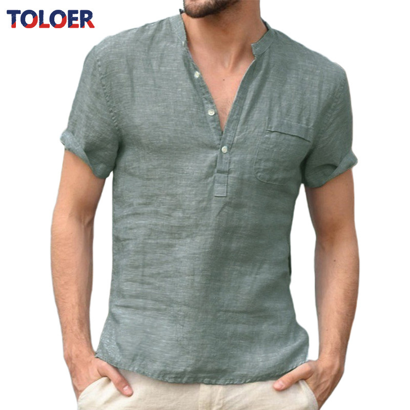 

Mens Summer Solid Color V neck Tshirt ShortSleeved Cotton Linen Casual fashion Male Tshirt Shirt Male Breathable S5XL 220614, Bsdzt128white