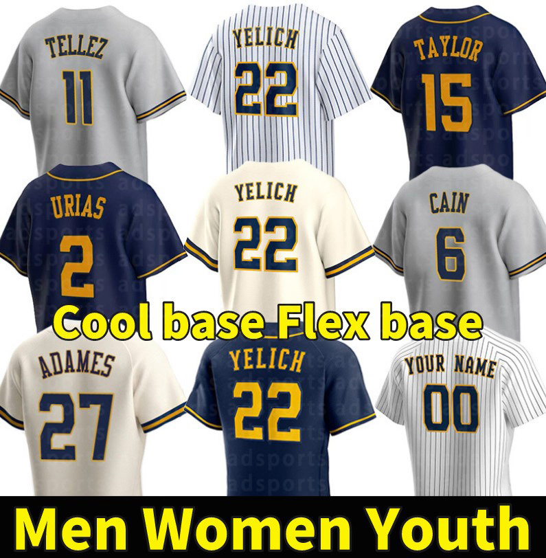 

22 Christian Yelich Baseball Jerseys Luis Urias Willy Adames Rowdy Tellez Lorenzo Cain Corbin Burnes Tyrone Taylor Robin Yount Pablo Reyes Keston Hiura Jersey, Women color 4