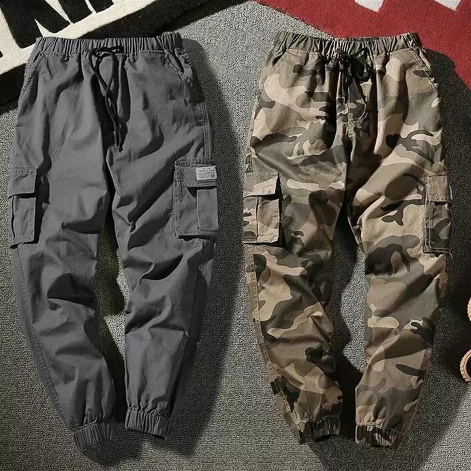 

Joggers Cargo Pants Men Harem Multi-Pocket Camouflage Man Cotton Sweatpants Streetwear Casual Plus Size Trousers M-7XL250B, 9023 black
