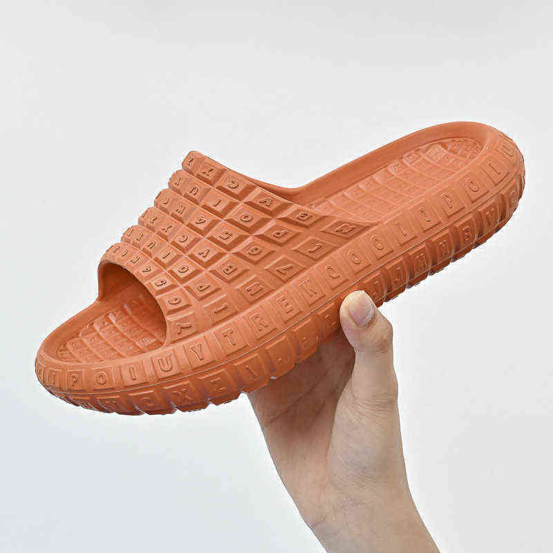 

NXY Slippers Slides Male And Female Shoes Fashion Letters Print Indoor Outdoor Slippers Non-slip Eva Sandals Platform Flip Flops 220728, Peacock blue