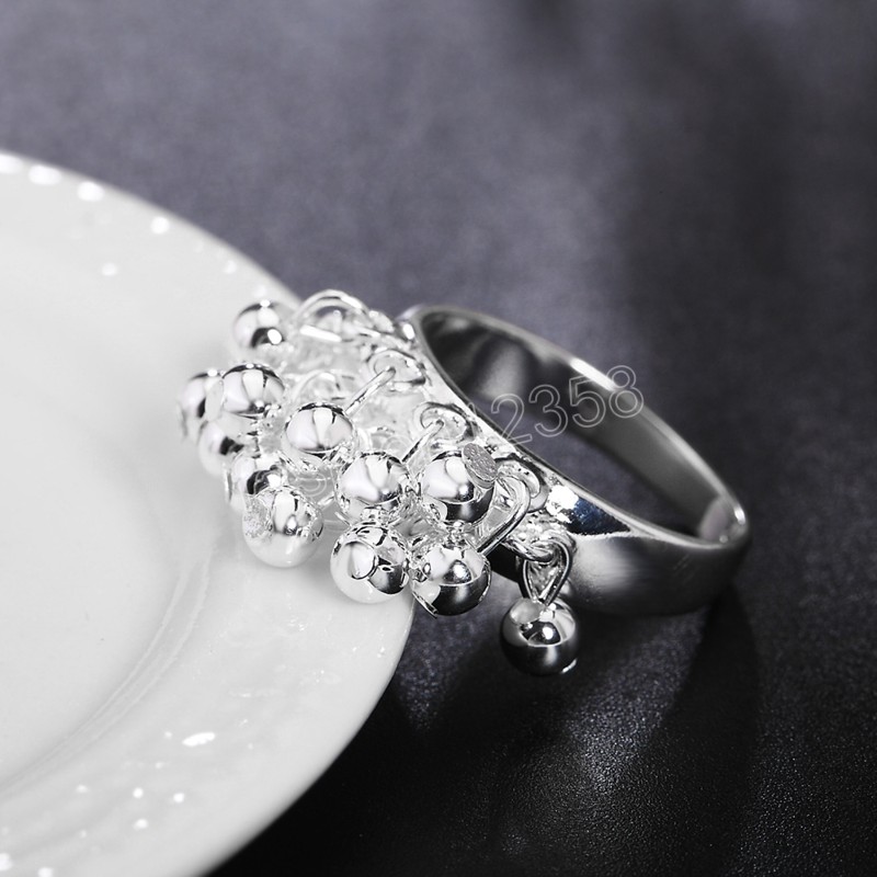 

925 Silver color Jewelry Grape Rings for Women Size 6 7 8 9 10 Fine Fashion Wedding Jewelry Charm Party Gifts