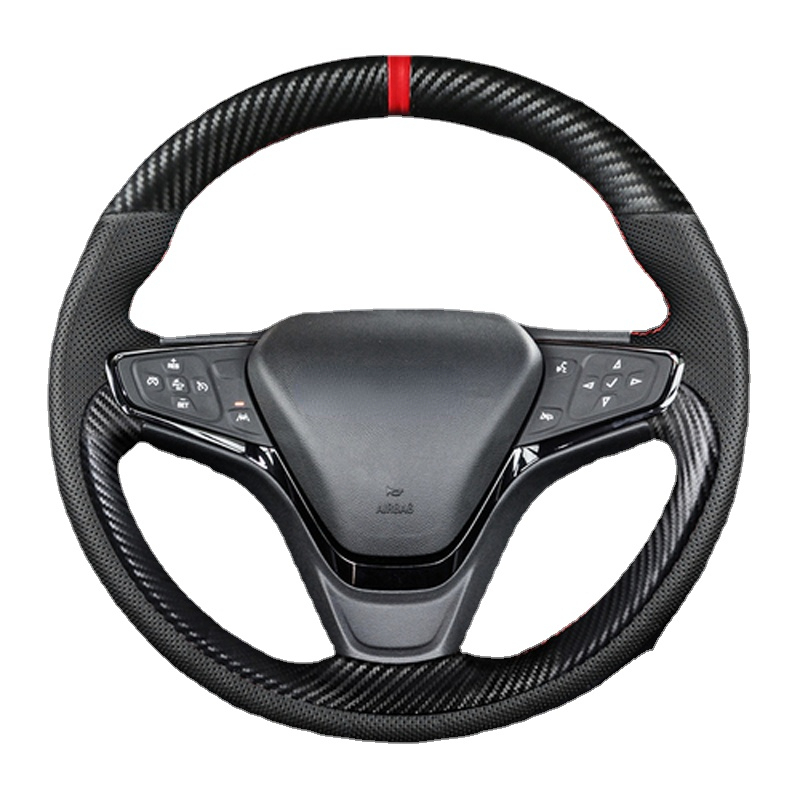 DIY Hand-Stitched Leather Steering Wheel Cover for Chevrolet Cruze Monza Sail Cavalier Lova Malibu Car Accessories