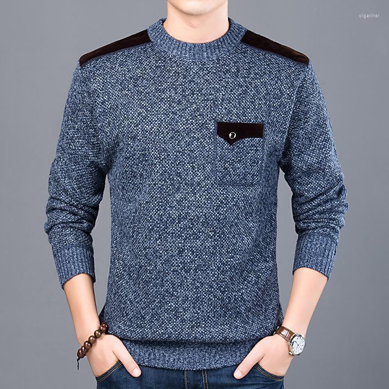 

Men's Sweaters Men's Sweater Plus Size O Neck Fleece Liner Pullover Oversized For Men Korean Knitted Pullovers Jumper ClothingMen's Olga, Blue